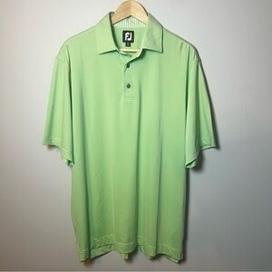 FootJoy FJ Golf Polo Shirt Men’s L Lime Green Lisle Stretch Performance S/S